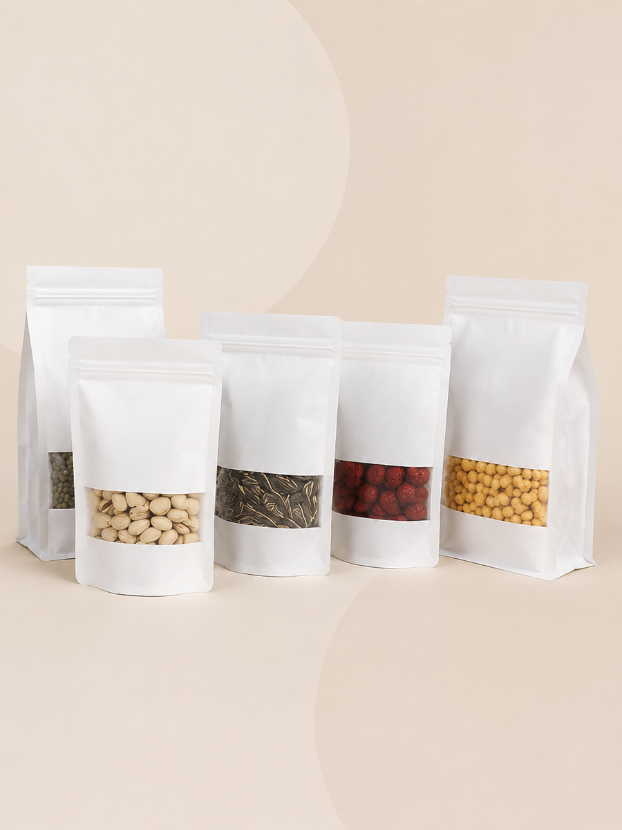 3D box style kraft stand up pouch